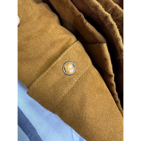 Vintage Wrangler Western Snap Shirt. Size XL Faux Suede Rust - Picture 15 of 15